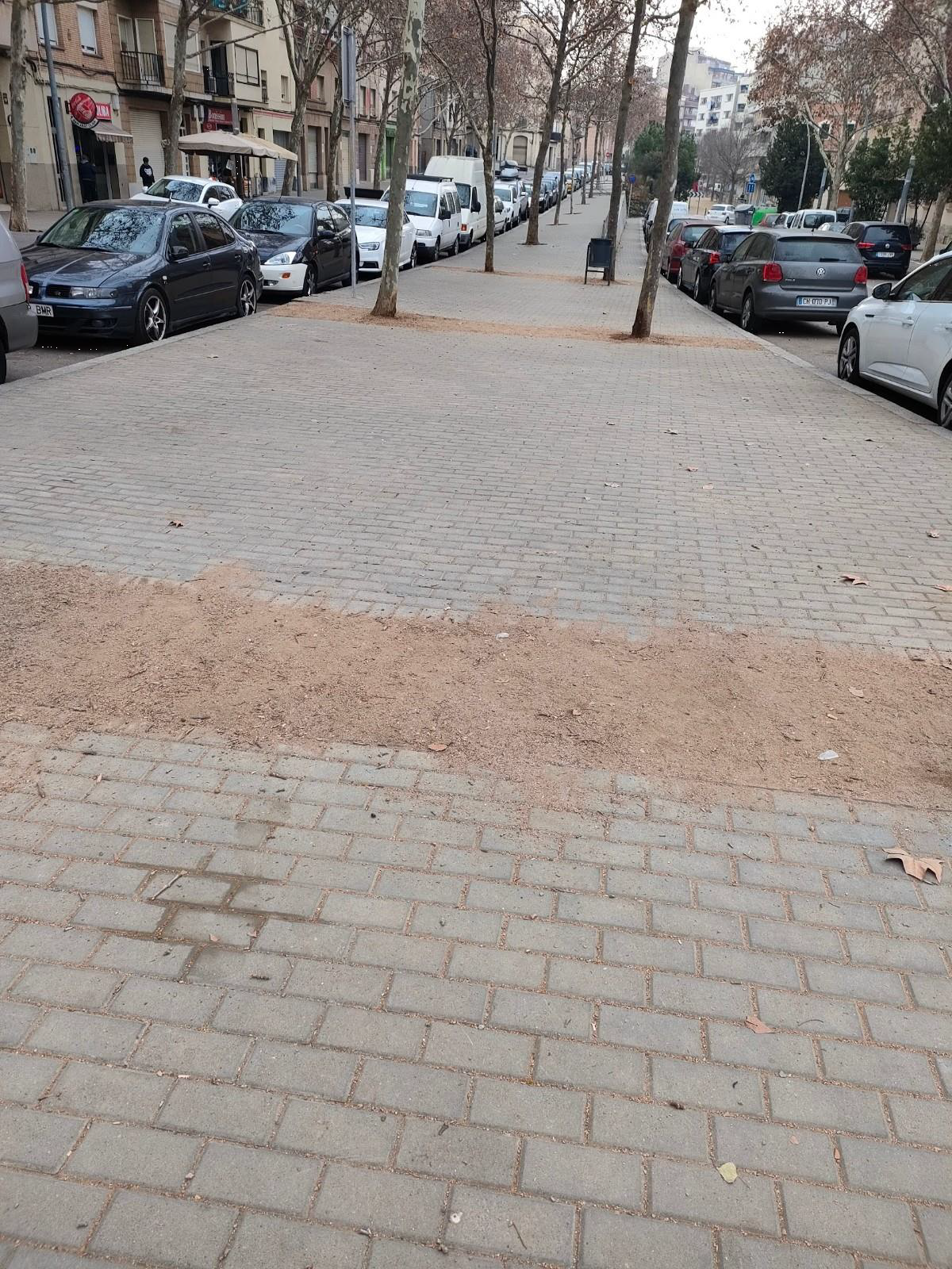 Imatge pels mitjans:  Tram inacabat Abat Oliba i Font del Gat. Paviment millora Abat Oliba